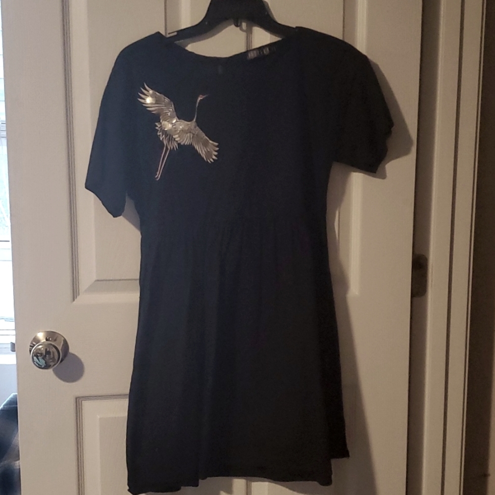 Potters Pot Black dress with front drsign,, small